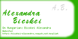 alexandra bicskei business card